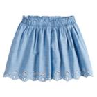 Girls 4-12 Sonoma Goods For Life&trade; Scallop Hem Eyelet Chambray Skort, Size: 8, Light Blue