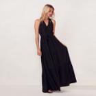 Lc Lauren Conrad, Women's Halter Maxi Dress, Size: Medium, Black