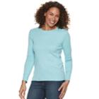 Women's Croft & Barrow&reg; Classic Crewneck Tee, Size: Xs, Med Blue