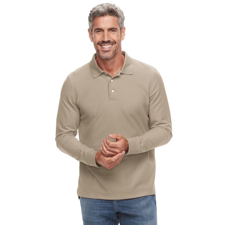 Men's Croft & Barrow&reg; Classic-fit Easy-care Pique Polo, Size: Large, Med Beige