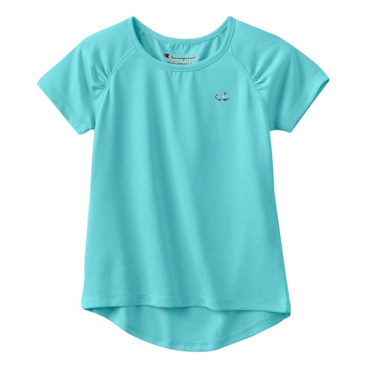 Girls 4-6x Champion Raglan Athletic Tee, Size: 6x, Light Blue
