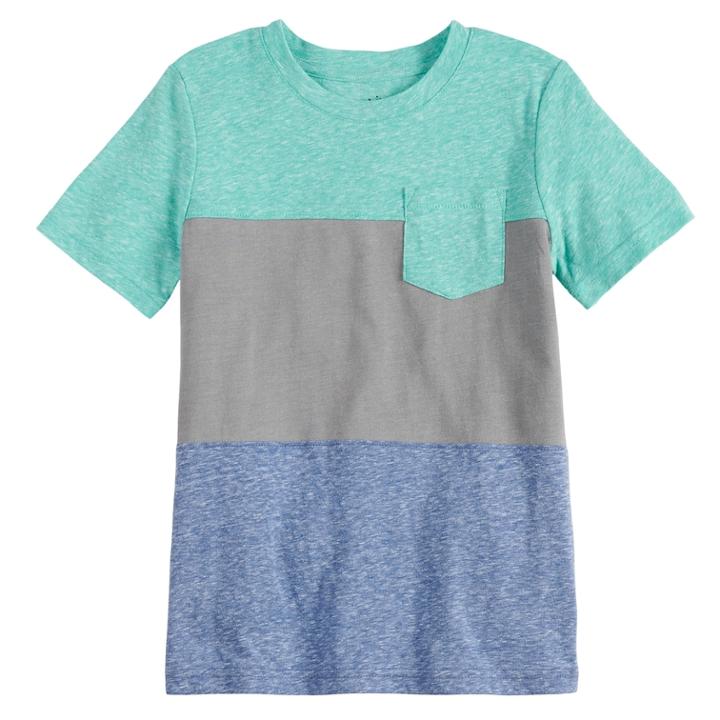 Boys 4-10 Jumping Beans&reg; Colorblock Pocket Tee, Size: 8, Turquoise/blue (turq/aqua)