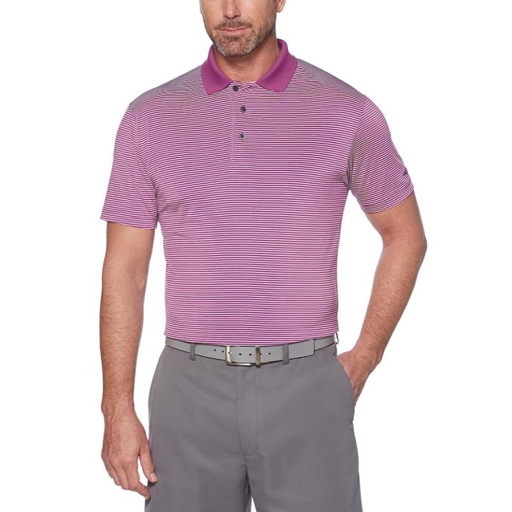 Men's Grand Slam Off Course Championship Striped Golf Polo, Size: Xxl, Purple