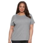 Plus Size Croft & Barrow&reg; Essential Crewneck Tee, Women's, Size: 2xl, Med Grey