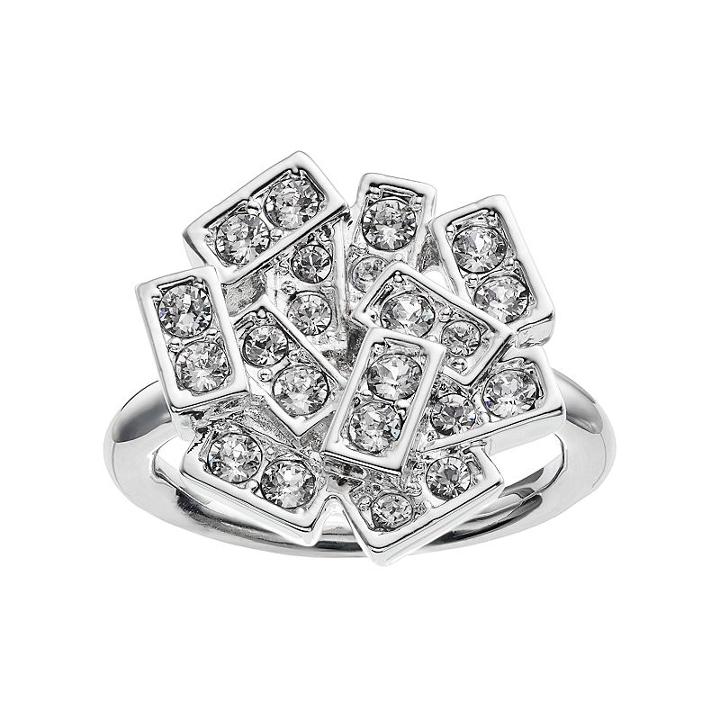 Simply Vera Vera Wang Rectangle Ring With Swarovski Crystals, Women's, Size: 7, White