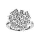 Simply Vera Vera Wang Rectangle Ring With Swarovski Crystals, Women's, Size: 7, White