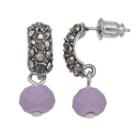 Simply Vera Vera Wang Two Tone Nickel Free Pave C-hoop Earrings, Women's, Purple