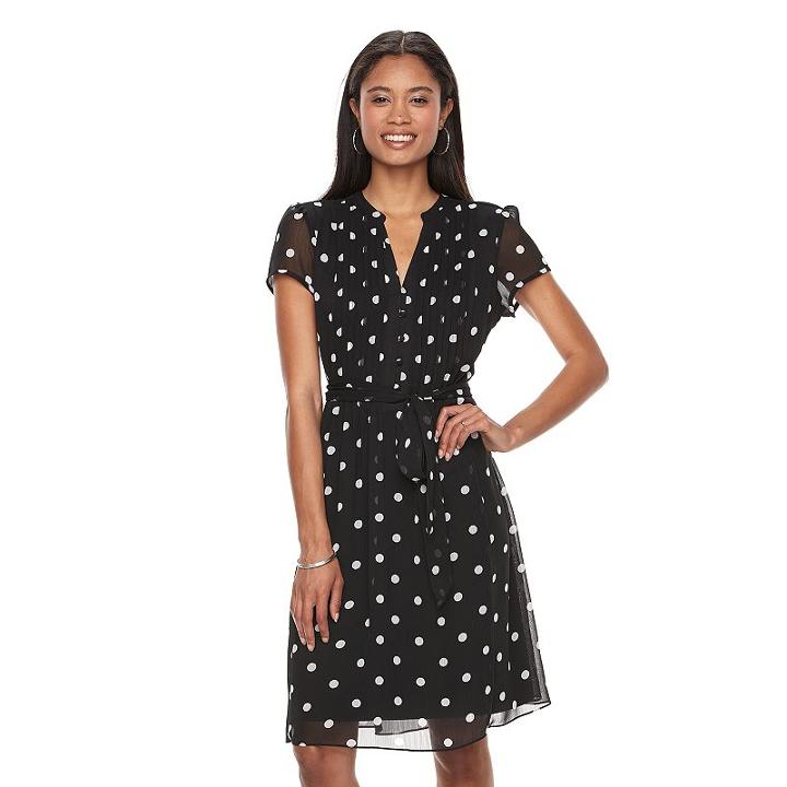 Women's Msk Print Shirtdress, Size: 12, Grey (charcoal)