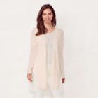 Women's Lc Lauren Conrad Scallop Lace Cardigan, Size: Xl, Lt Beige