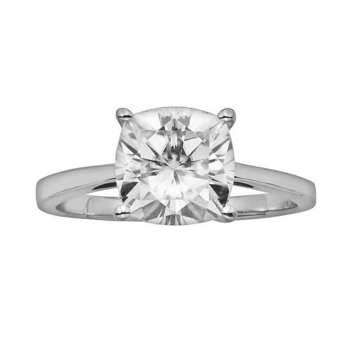 Forever Brilliant Cushion-cut Lab-created Moissanite Engagement Ring In 14k White Gold (2 4/5 Ct. T.w.), Women's