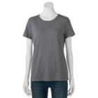 Women's Croft & Barrow&reg; Essential Crewneck Tee, Size: Large, Med Grey
