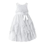 Girls 7-16 & Plus Size American Princess Floral Soutache Ruffle Dress, Girl's, Size: 18 1/2, White