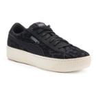 Puma Vikky Platform Velvet Flocked Women's Sneakers, Size: 7, Black