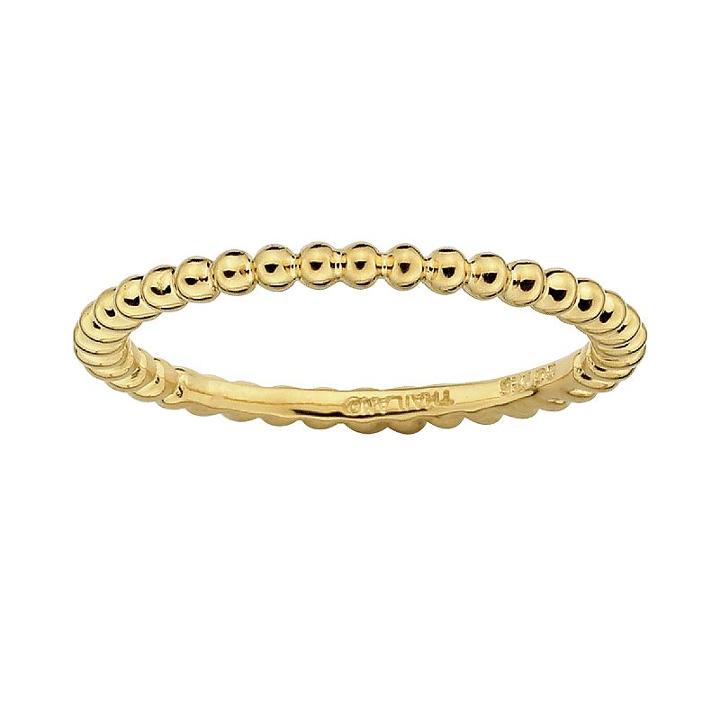 Stacks And Stones 18k Gold Over Silver Bead Stack Ring, Women's, Size: 10, Yellow