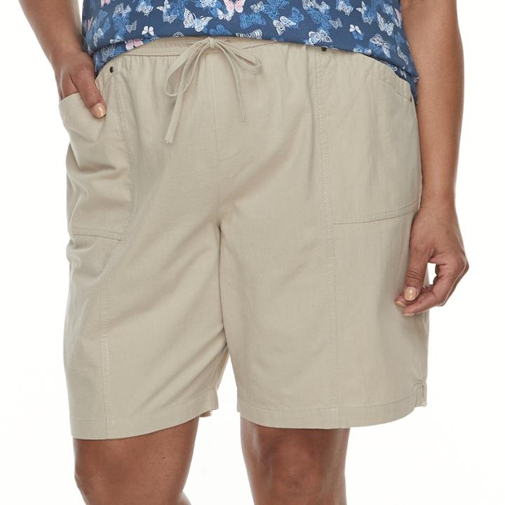 Plus Size Croft & Barrow&reg; Drawstring Shorts, Women's, Size: 1xl, Lt Beige