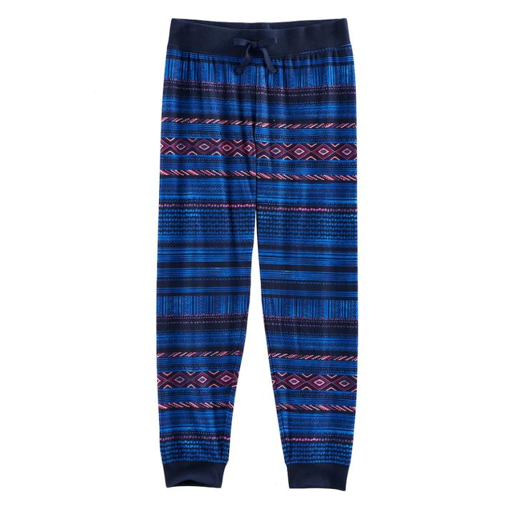 Girls 7-16 & Plus Size Mudd&reg; Ribbed Waist Patterned Jogger Pants, Size: 7-8, Blue