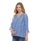 Maternity A:glow High-low Peasant Top, Women's, Size: Xl-mat, Blue