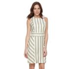 Women's Sharagano Striped Sheath Dress, Size: 6, Green Oth
