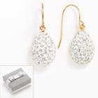 14k Gold-bonded Sterling Silver Crystal Teardrop Earrings, Women's, White