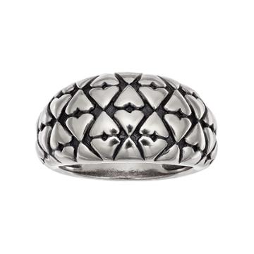 Adora Sterling Silver Textured Dome Ring, Women's, Size: 8, Grey