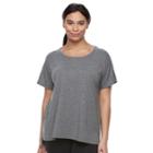 Plus Size Tek Gear&reg; Drop-shoulder Scoopneck Tee, Women's, Size: 2xl, Black