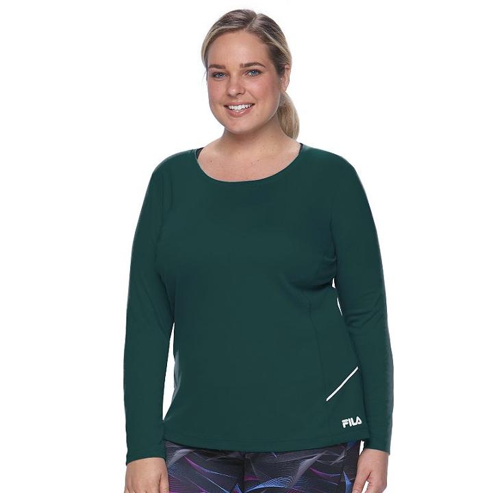 Fila Sport, Plus Size &reg; Breakthrough Workout Tee, Women's, Size: 2xl, Green