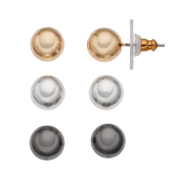 Napier Ball Stud Earring Set, Women's, Ovrfl Oth