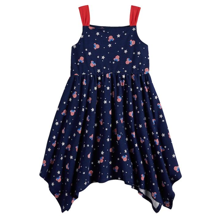 Disney's Minnie Mouse Girls 4-10 Patriotic Handkerchief Dress By Jumping Beans&reg;, Size: 6x, Blue
