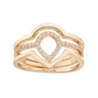 Lc Lauren Conrad Cubic Zirconia Teardrop Stackable Ring Set, Women's, Size: 7, Gold
