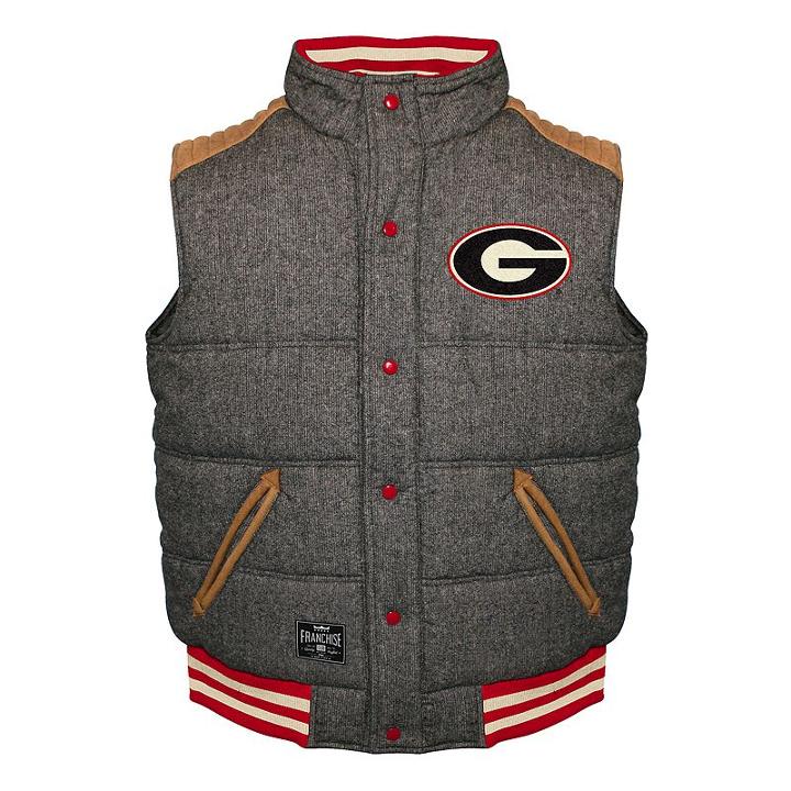 Men's Franchise Club Georgia Bulldogs Legacy Reversible Vest, Size: Xl, Grey