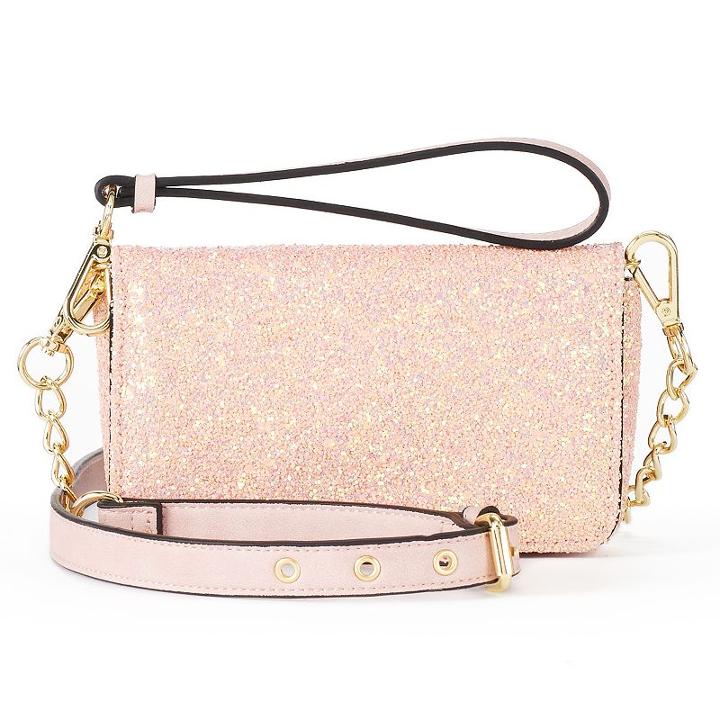 Madden Nyc Joey Glitter Convertible Crossbody Bag, Women's, Med Pink