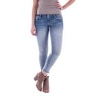 Juniors' Amethyst Bleach Splatter Ankle Skinny Jeans, Girl's, Size: 1, Dark Blue