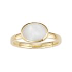 18k Gold Over Silver Mother-of-pearl Ring, Women's, Size: 9, White