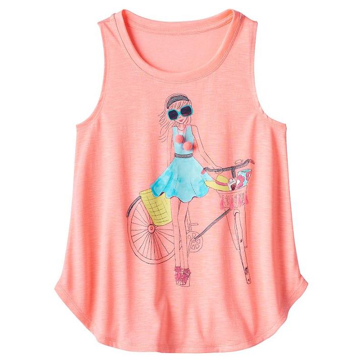 Girls 7-16 & Plus Size So&reg; Curved Hem Swing Tank Top, Girl's, Size: 16 1/2, Brt Pink