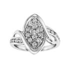 Cherish Always Certified Diamond Marquise Bypass Engagement Ring In 10k White Gold (3/4 Carat T.w.), Women's, Size: 7