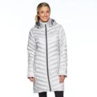 Women's Tek Gear&reg; Hooded Long Puffer Jacket, Size: Small, Silver