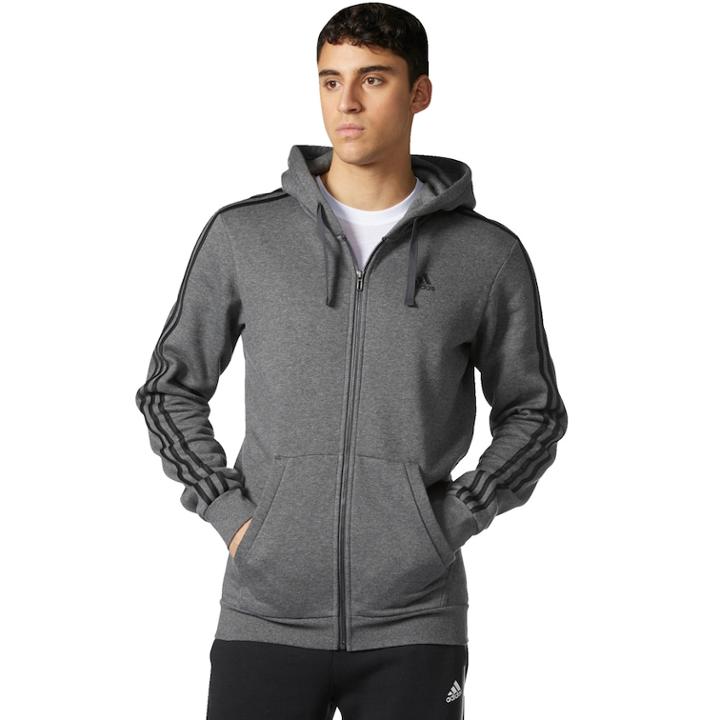 Big & Tall Adidas Essential Fleece Full-zip Hoodie, Men's, Size: Xl Tall, Dark Grey