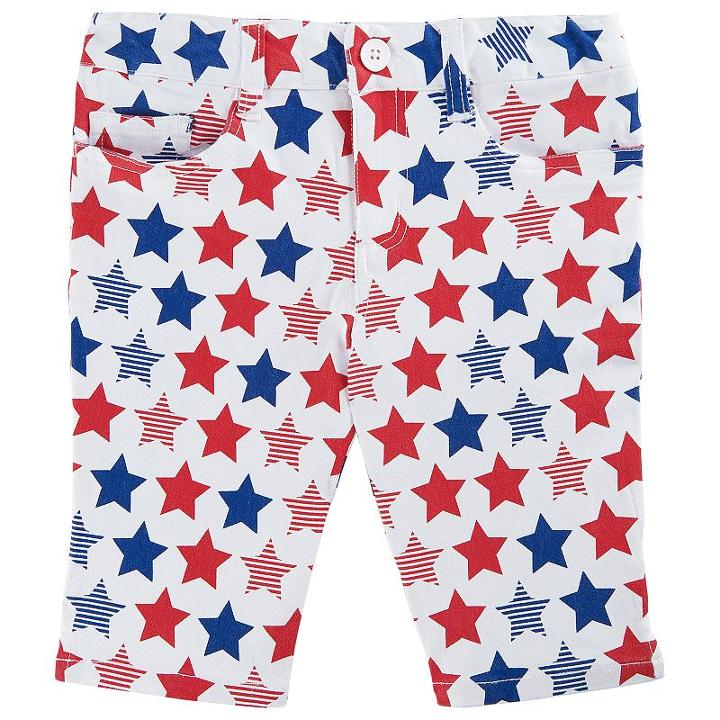 Girls 4-6x French Toast Printed Twill Skimmer Shorts, Girl's, Size: 5, White