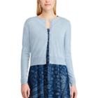 Women's Chaps Cropped Cardigan Sweater, Size: Small, Blue