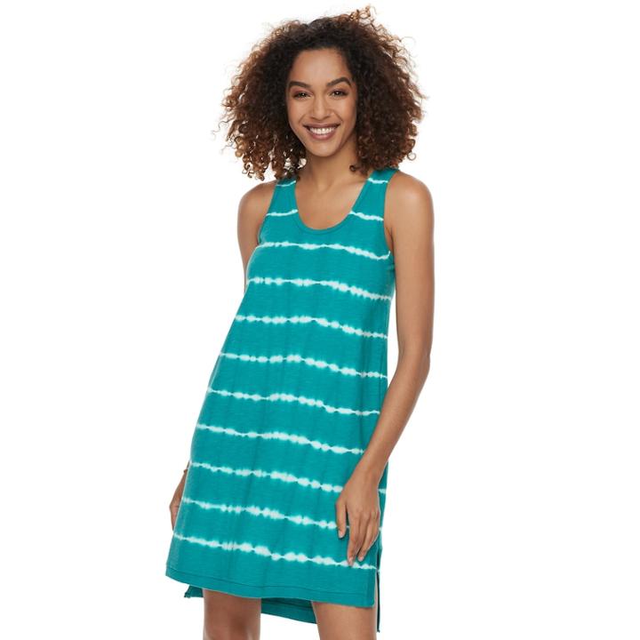 Women's Sonoma Goods For Life&trade; French Terry High-low Tank Dress, Size: Xxl, Green