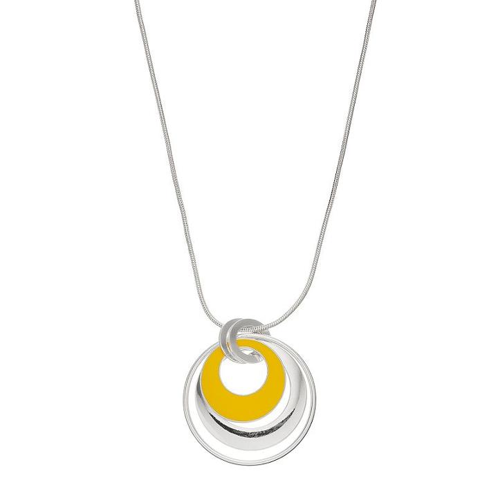 Circle Link Pendant Necklace, Women's, Med Yellow