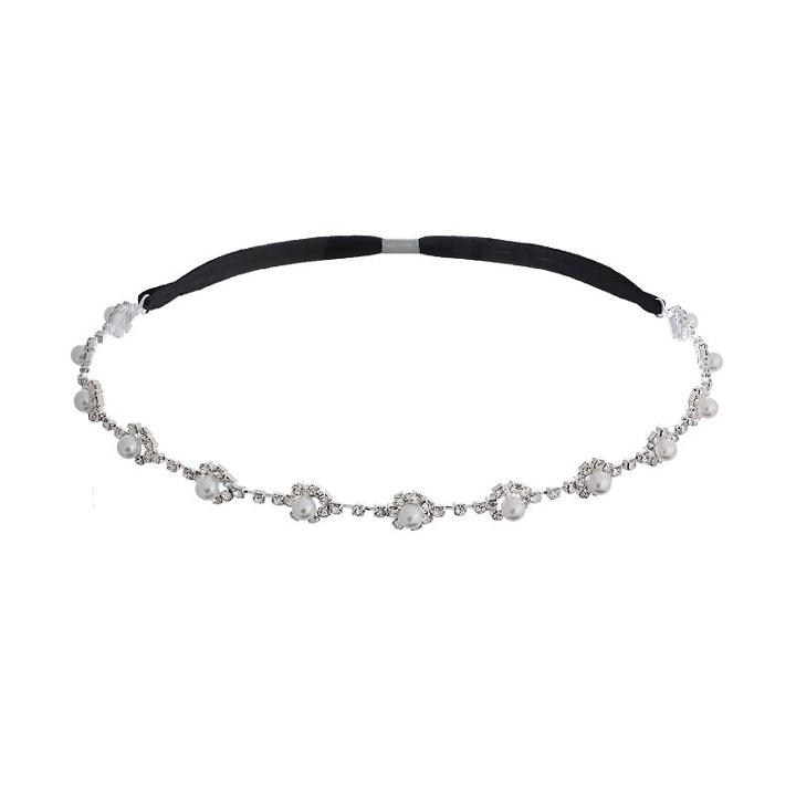 Crystal Allure Floral Headband, Women's, White