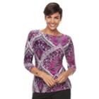 Women's Croft & Barrow&reg; Ballet Neck Top, Size: Xl, Dark Pink