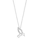 10k White Gold 1/10 Carat T.w. Diamond Hummingbird Pendant, Women's, Size: 18