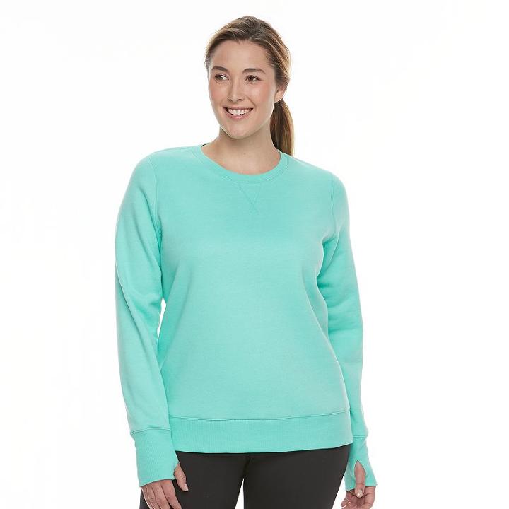 Plus Size Tek Gear&reg; Fleece Sweatshirt, Women's, Size: 2xl, Turquoise/blue (turq/aqua)