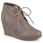 Journee Collection Gentry Women's Wedge Ankle Boots, Girl's, Size: Medium (6.5), Brown