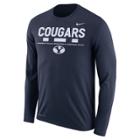 Men's Nike Byu Cougars Dri-fit Legend Staff Long-sleeve Tee, Size: Xl, Blue (navy)