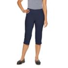 Petite Dana Buchman Millennium Pull-on Capris, Women's, Size: L Petite, Blue (navy)