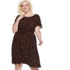 Plus Size Popsugar Print Tie-waist Dress, Women's, Size: 0x, Oxford