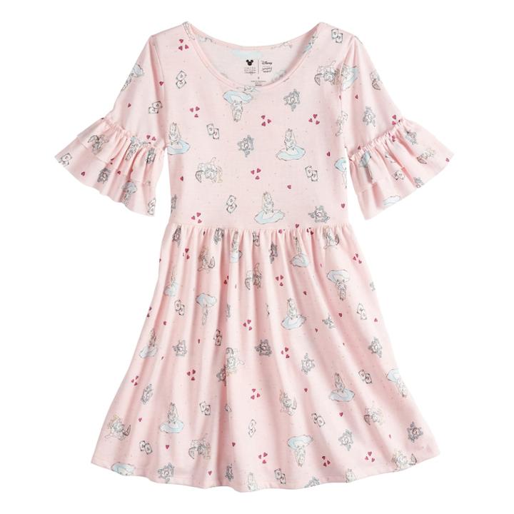 Disney's Alice In Wonderland Girls 4-7 Ruffle Sleeve Dress By Disney/jumping Beans&reg;, Size: 6x, Lt Orange
